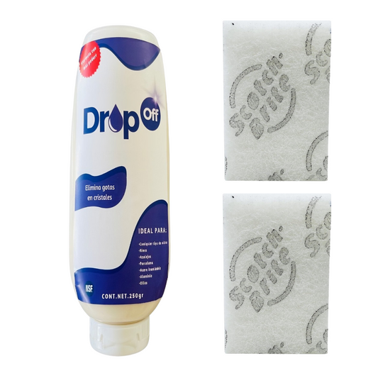 1 Pieza Quita Gotas Multiusos DropOff® 250g + 2 Fibras Suaves Antirallas